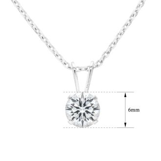 3/4 Carat Lab Grown Diamond Solitaire Necklace In White Gold With Free Chain