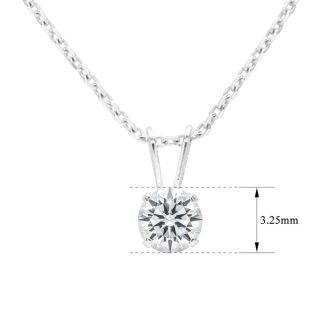0.15 Carat Lab Grown Diamond Solitaire Necklace In White Gold With Free Chain