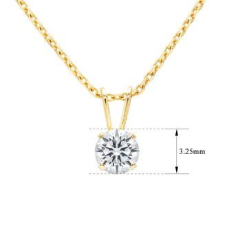 0.15 Carat Lab Grown Diamond Solitaire Necklace In Yellow Gold With Free Chain