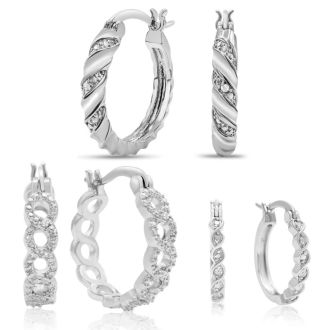 3 Pairs Of Diamond Hoop Earrings For An Amazing Price!
