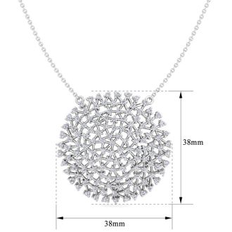 2 1/2 Carat Lab Grown Diamond Cluster Necklace In Sterling Silver