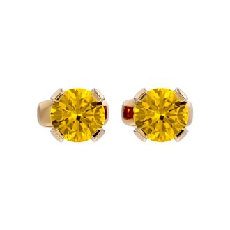 0.60 Carat Citrine Stud Earrings in Yellow Gold