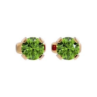 1/2 Carat Peridot Stud Earrings in Yellow Gold