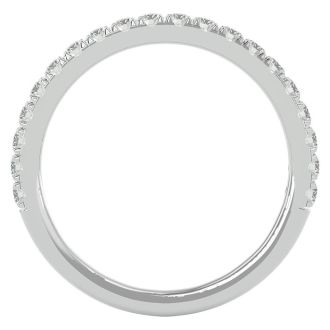 Estate Jewelry 1/2 Carat Diamond Wedding Band Ring In 14 Karat White Gold, Size 6.5
