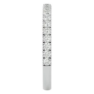 Estate Jewelry 1/2 Carat Diamond Wedding Band Ring In 14 Karat White Gold, Size 6.5
