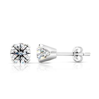 2 Carat Lab Grown Diamond Stud Earrings In White Gold