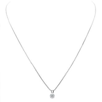 1 1/2 Carat Lab Grown Diamond Solitaire Necklace In White Gold With Free Chain
