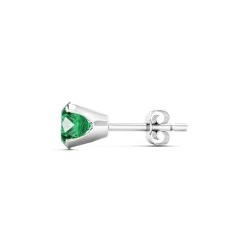 2 Carat Emerald Stud Earrings In White Gold