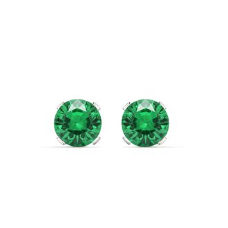 2 Carat Emerald Stud Earrings In White Gold