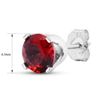 2 Carat Garnet Stud Earrings In White Gold