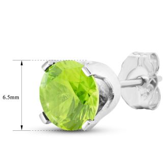 2 Carat Peridot Stud Earrings In White Gold