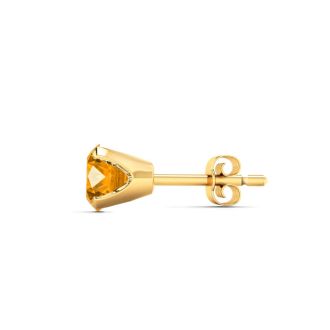 2 Carat Citrine Stud Earrings In Yellow Gold