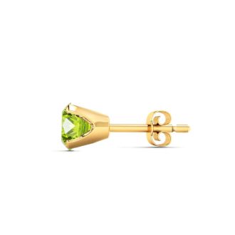 2 Carat Peridot Stud Earrings In Yellow Gold