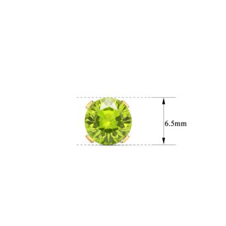 2 Carat Peridot Stud Earrings In Yellow Gold