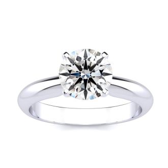 1 1/2 Carat Lab Grown Diamond Solitaire Ring In Sterling Silver