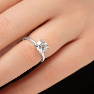 1 1/2 Carat Lab Grown Diamond Solitaire Ring In Sterling Silver