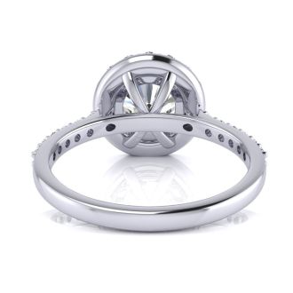 2 Carat Halo Lab Grown Diamond Engagement Ring In Sterling Silver