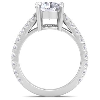 3 Carat Lab Grown Diamond Engagement Ring In Sterling Silver