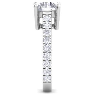 3 Carat Lab Grown Diamond Engagement Ring In Sterling Silver