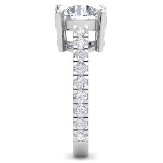 4 Carat Lab Grown Diamond Engagement Ring In Sterling Silver