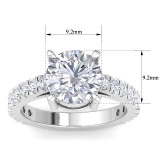 4 Carat Lab Grown Diamond Engagement Ring In Sterling Silver