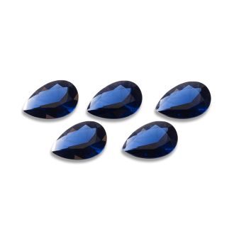 9x6mm Pear Shape Created Sapphire Gemstones, Each Weighing 1 Carat - 5 Carats Total