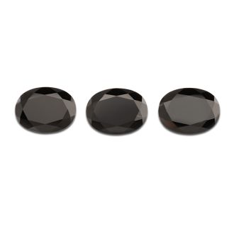 16x12mm Oval Shape Created Black Onyx Gemstones, Each Weighing 8 Carats - 24 Carats Total