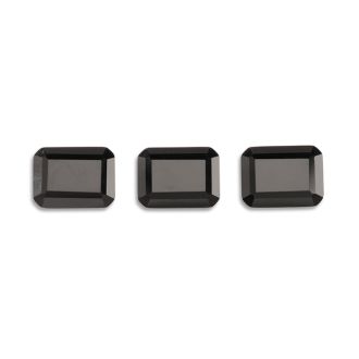 16x12mm Octagon Shape Created Black Onyx Gemstones, Each Weighing 10 1/2 Carats - 31 1/2 Carats Total