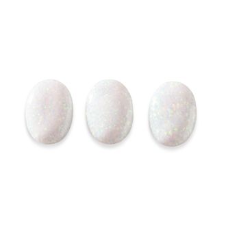 14x10mm Oval Shape Created Opal Gemstones, Each Weighing 2 Carats - 6 Carats Total