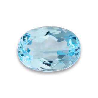 14x10mm Oval Shape Natural Blue Topaz Gemstone, 7 Carats