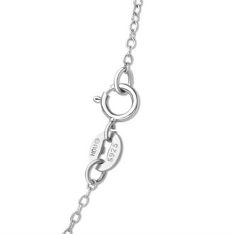 0.03 Carat Diamond Cross and Heart Necklace In Sterling Silver With Free Chain, 18 Inches
