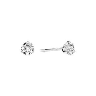1/3 Carat Round Diamond Stud Earrings in 14 Karat White Gold with Martini Setting