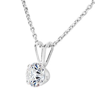 Nearly 1/2 Carat Diamond Necklace In White Gold