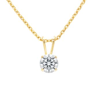 Nearly 1/2 Carat Diamond Necklace In Yellow Gold  