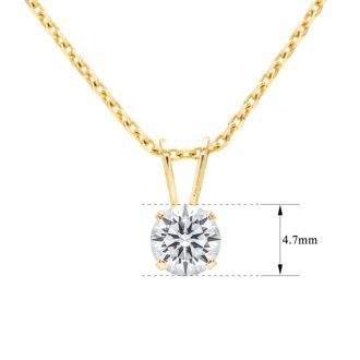 Nearly 1/2 Carat Diamond Necklace In Yellow Gold  