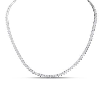 14 Carat Diamond Tennis Necklace In 14 Karat White Gold