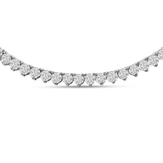 14 Carat Diamond Tennis Necklace In 14 Karat White Gold