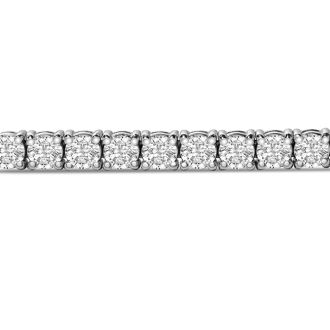 Estate Jewelry 14 Karat White Gold 8 Carat Diamond Tennis Bracelet, 7 Inches