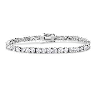 Estate Jewelry 14 Karat White Gold 10 Carat Diamond Tennis Bracelet, 7 Inches