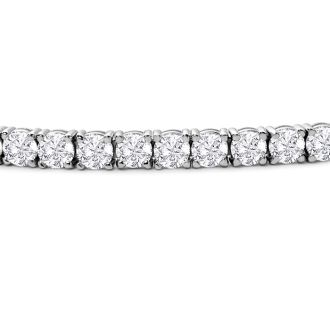 Estate Jewelry 14 Karat White Gold 10 Carat Diamond Tennis Bracelet, 7 Inches