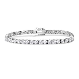 Estate Jewelry 14 Karat White Gold 10 Carat Diamond Tennis Bracelet, 7 Inches