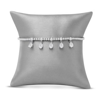 Estate Jewelry 14 Karat White Gold 4 1/2 Carat Diamond Tennis Plus Bracelet, 7 Inches