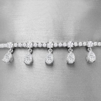 Estate Jewelry 14 Karat White Gold 4 1/2 Carat Diamond Tennis Plus Bracelet, 7 Inches