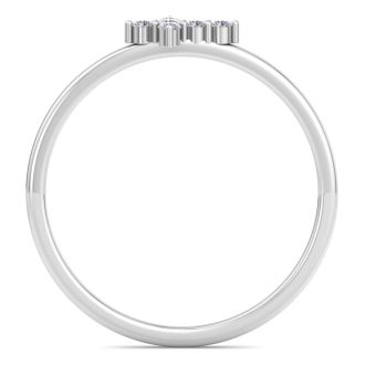D Flawless Diamonds™ 0.06 Carat Diamond Sideways Cross Ring In Sterling Silver