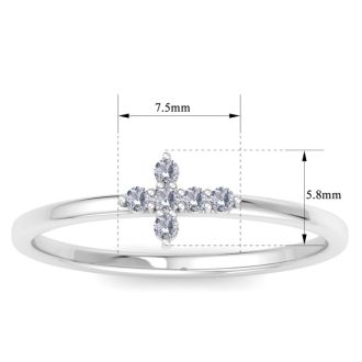 D Flawless Diamonds™ 0.06 Carat Diamond Sideways Cross Ring In Sterling Silver