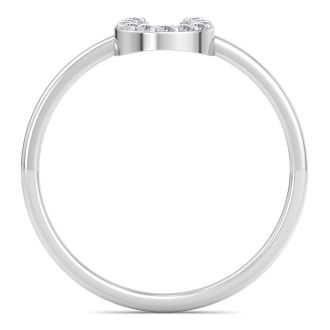 D Flawless Diamonds™ 1/10 Carat Diamond Horseshoe Ring In Sterling Silver
