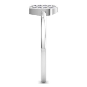 D Flawless Diamonds™ 1/10 Carat Diamond Horseshoe Ring In Sterling Silver