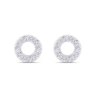 D Flawless Diamonds™ 1/5 Carat Diamond Circle Stud Earrings In Sterling Silver