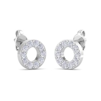 D Flawless Diamonds™ 1/5 Carat Diamond Circle Stud Earrings In Sterling Silver
