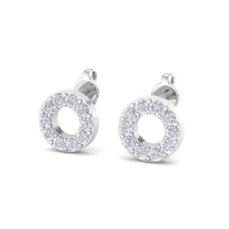 D Flawless Diamonds™ 1/5 Carat Diamond Circle Stud Earrings In Sterling Silver